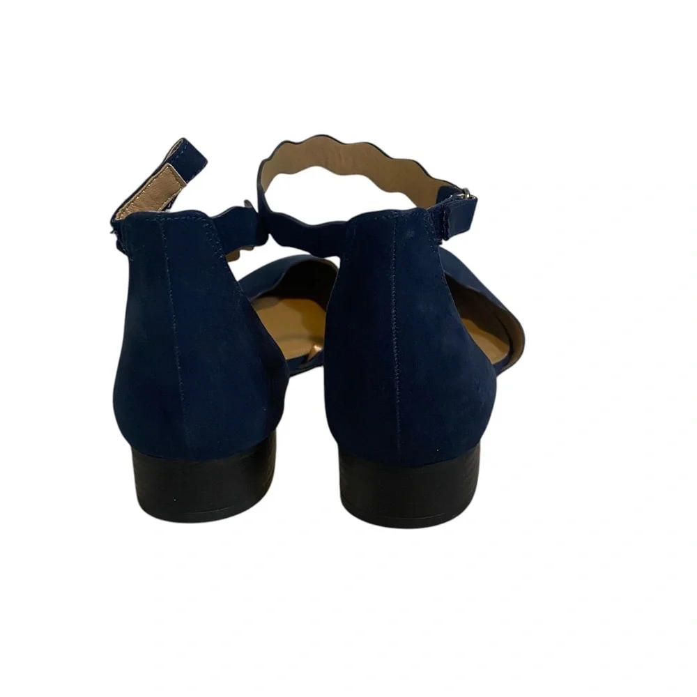 Lane Bryant Navy Blue Women's Ankle Strap Flats 11W New